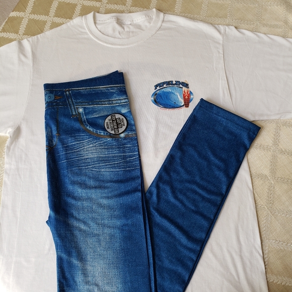 NEW! Hawaiian 2 piece T-shirt & leggings. - Picture 5 of 6